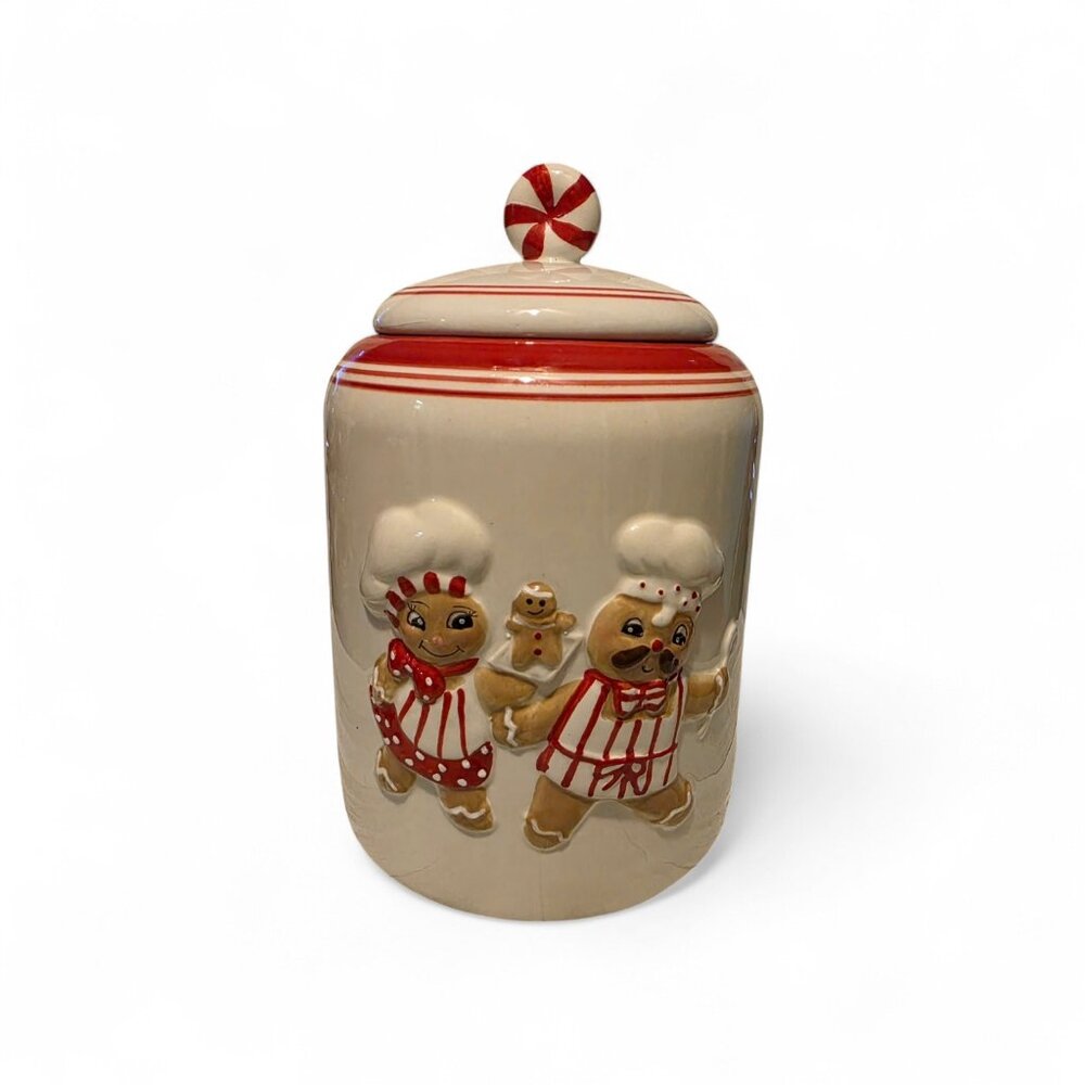 Ceramic Gingerbread Chefs Canister or Cookie Jar by Peppermint Place